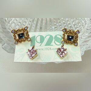 1928 Brand Jewelry 2 Beautiful Pairs of Pierced Earrings